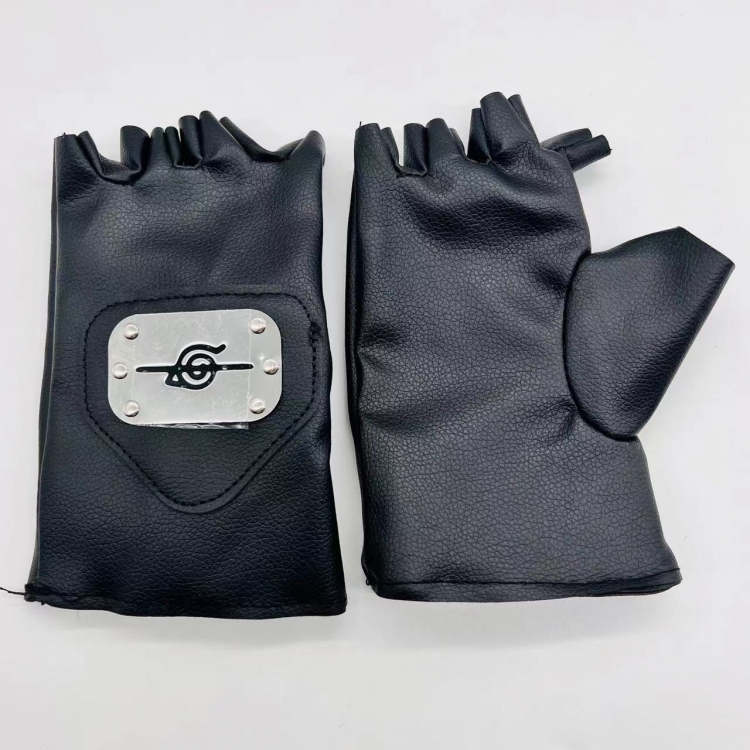 Naruto Anime leakage finger leather gloves