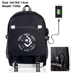 Wednesday canvas USB backpack ...