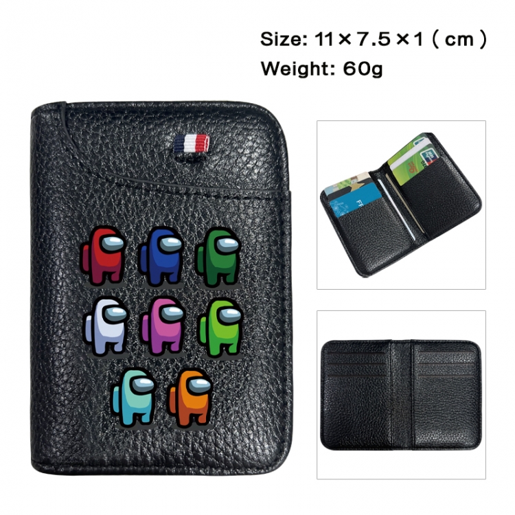 among-us Anime PU Half Fold Wallet Card Bag 11X7.5X1cm 60G