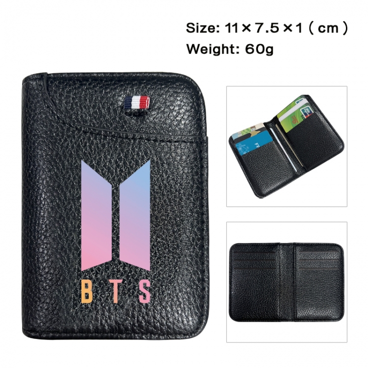 BTS Anime PU Half Fold Wallet Card Bag 11X7.5X1cm 60G