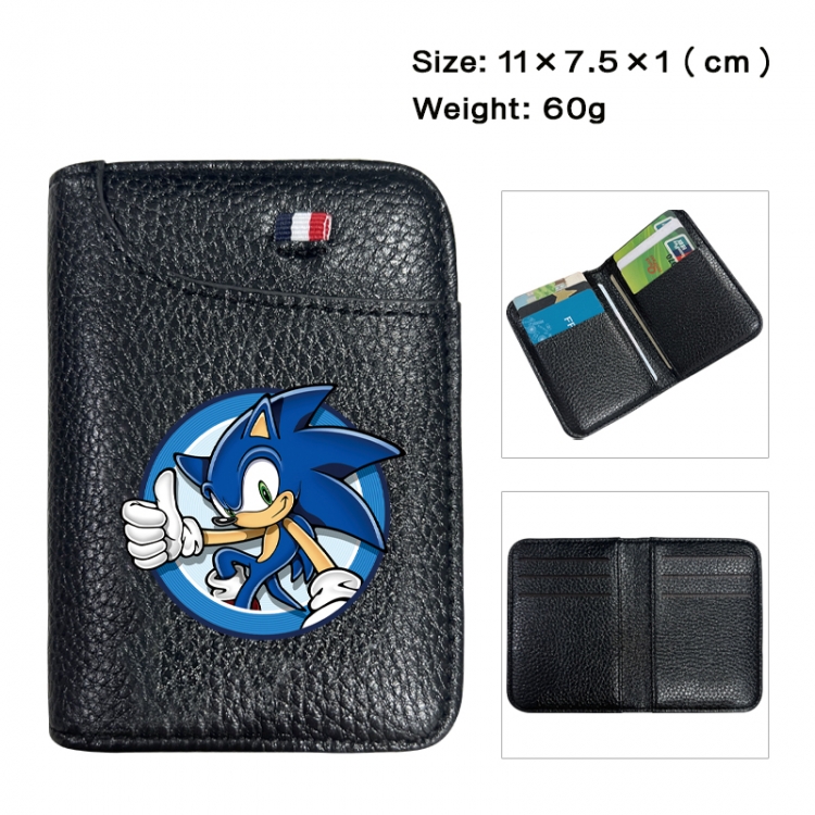 Sonic The Hedgehog Anime PU Half Fold Wallet Card Bag 11X7.5X1cm 60G