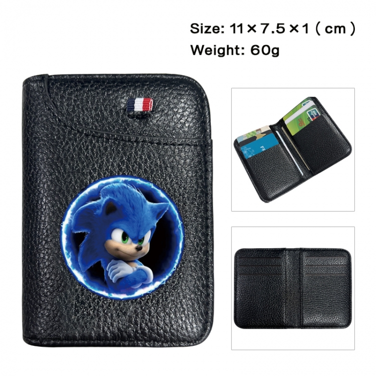 Sonic The Hedgehog Anime PU Half Fold Wallet Card Bag 11X7.5X1cm 60G