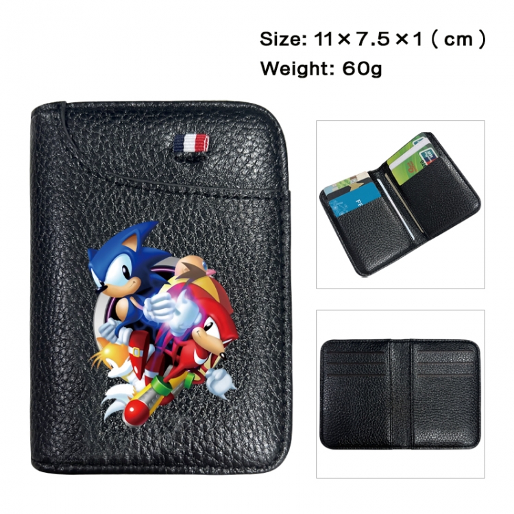 Sonic The Hedgehog Anime PU Half Fold Wallet Card Bag 11X7.5X1cm 60G