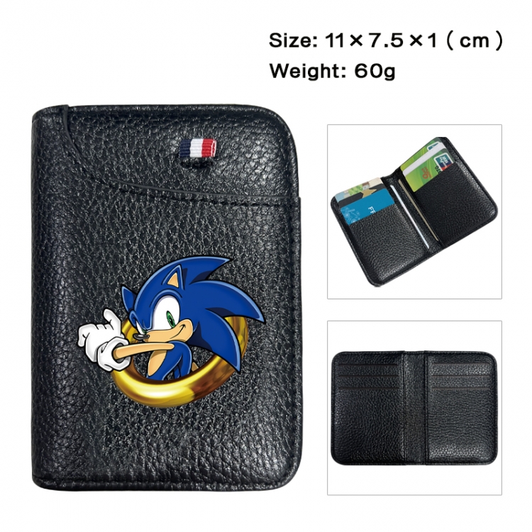 Sonic The Hedgehog Anime PU Half Fold Wallet Card Bag 11X7.5X1cm 60G