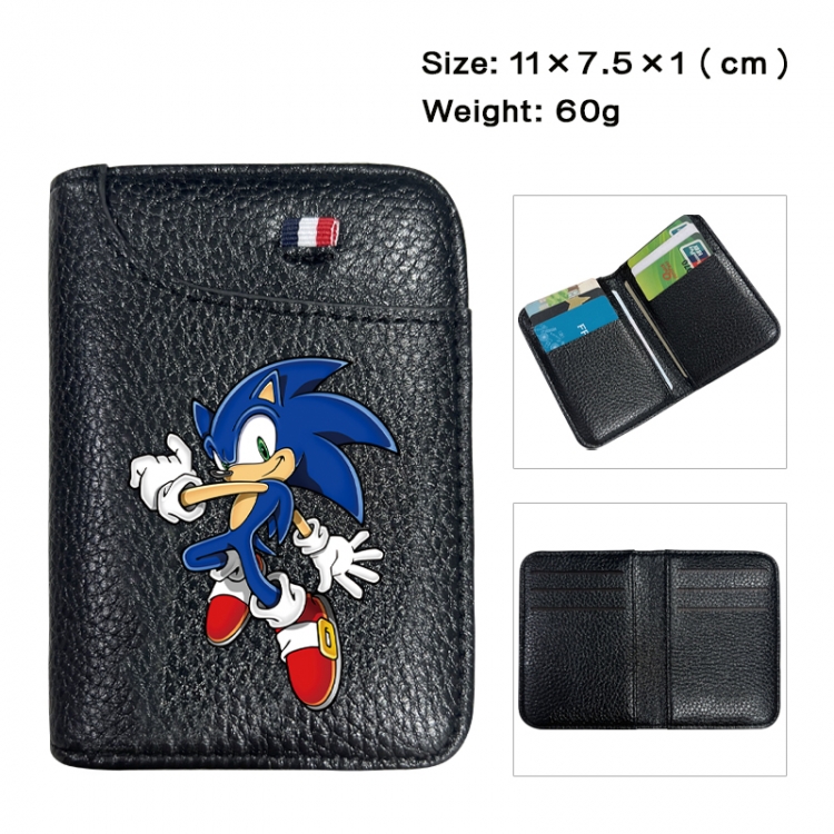 Sonic The Hedgehog Anime PU Half Fold Wallet Card Bag 11X7.5X1cm 60G