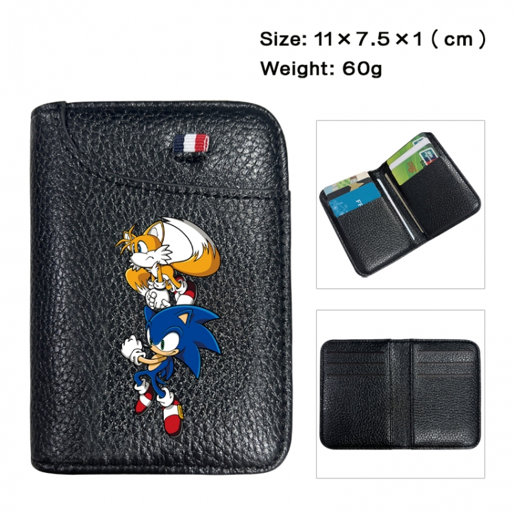 Sonic The Hedgehog Anime PU Half Fold Wallet Card Bag 11X7.5X1cm 60G