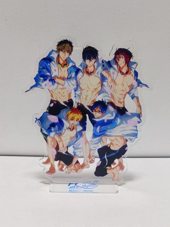 Free!  Anime Laser Acrylic Humanoid  keychain big Standing Plates 15.8cm