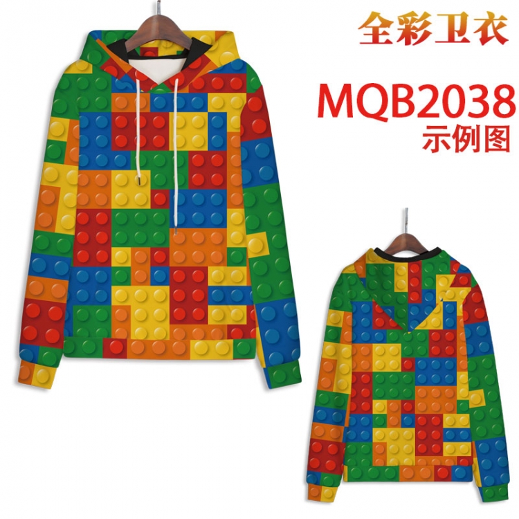 cartoon Full color long sleeve hooded patch pocket sweater from 2XS to 4XL MQB 2038