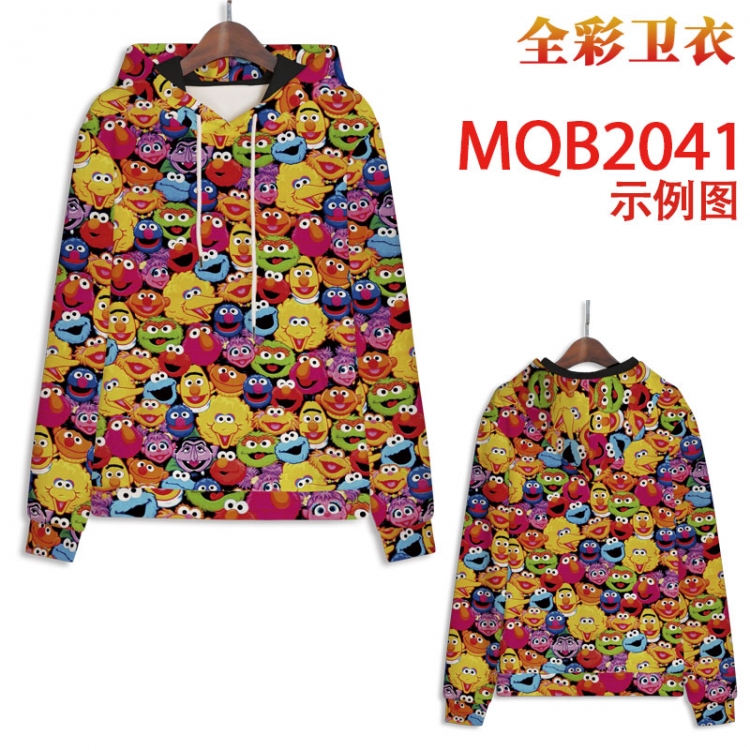 cartoon Full color long sleeve hooded patch pocket sweater from 2XS to 4XL MQB 2041