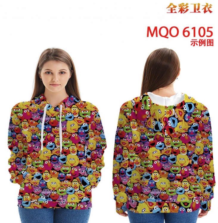 cartoon  Long sleeve hooded patch pocket cotton sweatshirt from 2XS to 4XL MQO 6105