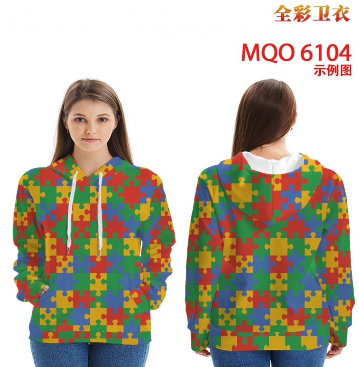 cartoon  Long sleeve hooded patch pocket cotton sweatshirt from 2XS to 4XL MQO 6104