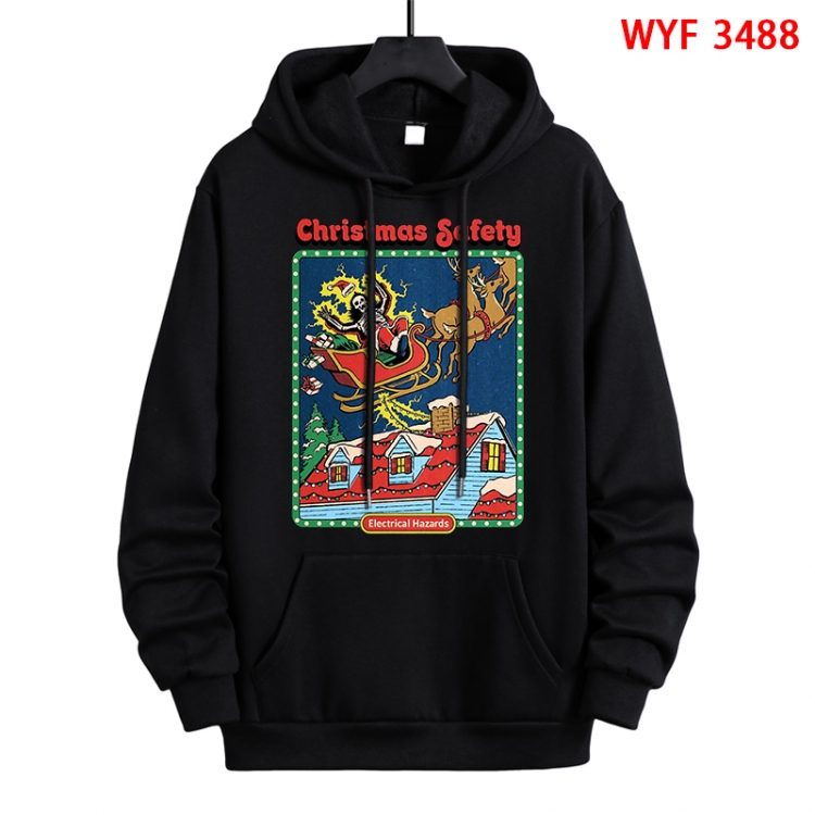 European and American illustration direct spray technology pure cotton patch pocket sweater from XS to 4XL