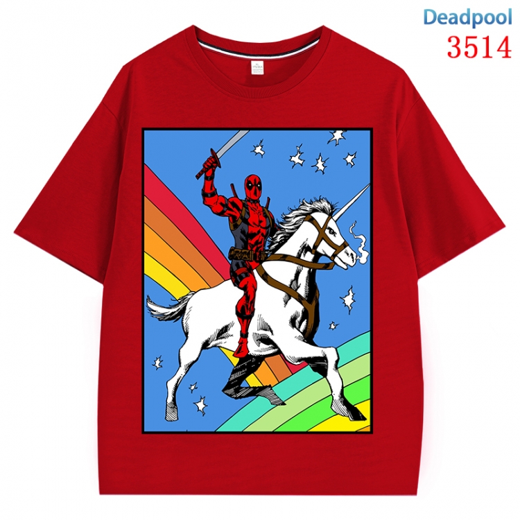 Deadpool Anime Cotton Short Sleeve T-shirt from S to 4XL CMY-3514-3