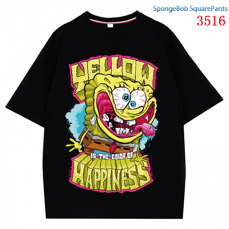 SpongeBob Anime Cotton Short Sleeve T-shirt from S to 4XL CMY-3516-2