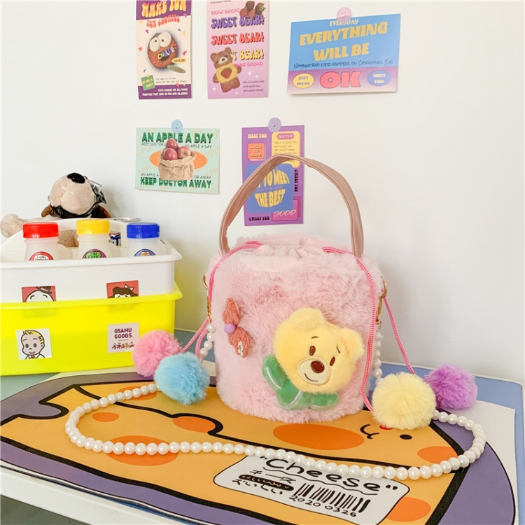 Winnie the pooh Cartoon Animal Bucket Bag Cross Shoulder Student Cute Doll Shoulder Bag price for 2 pcs