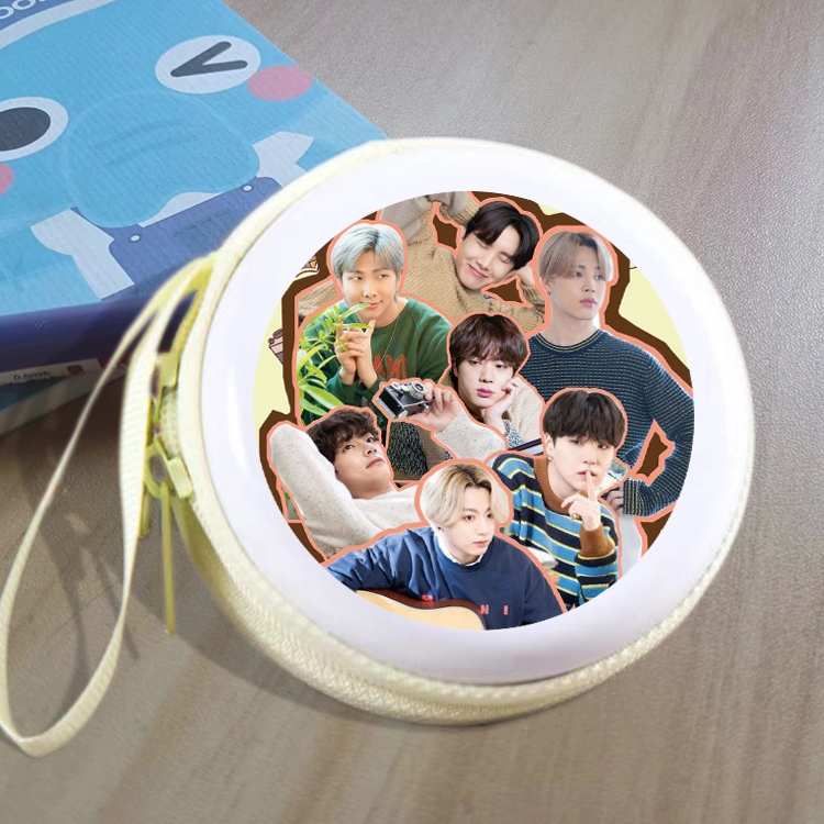 BTS Animation peripheral Tinning zipper zero wallet key bag