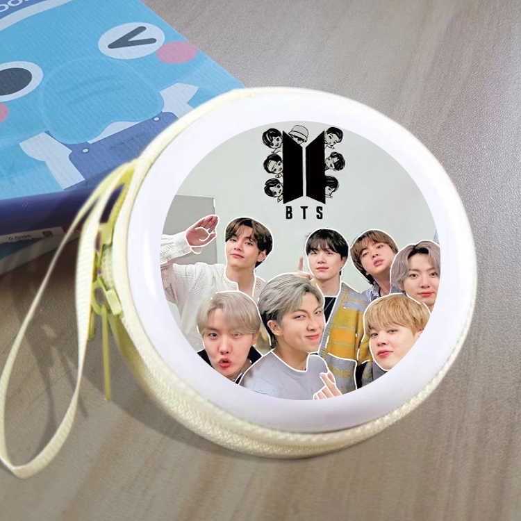 BTS Animation peripheral Tinning zipper zero wallet key bag