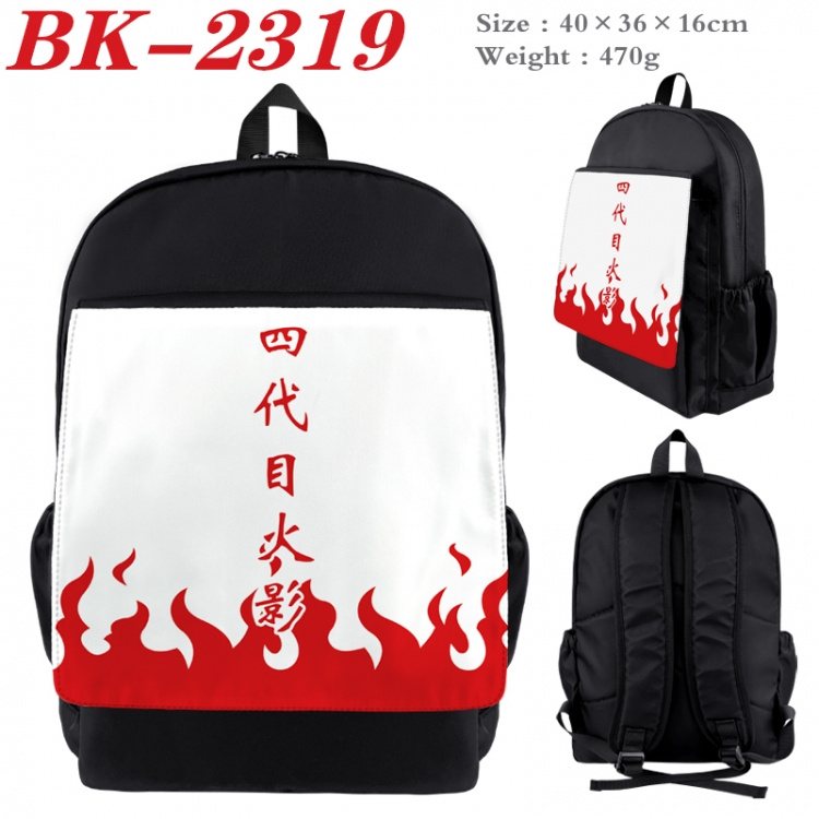 Naruto Waterproof nylon canvas flip color picture backpack 40X36X16CM BK-2319