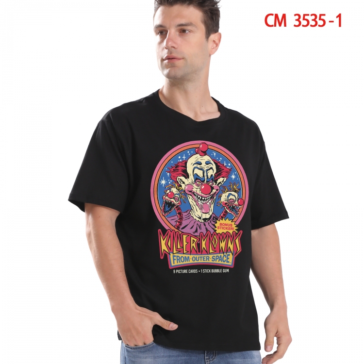 Evil illustration Printed short-sleeved cotton T-shirt from S to 4XL 3535-1