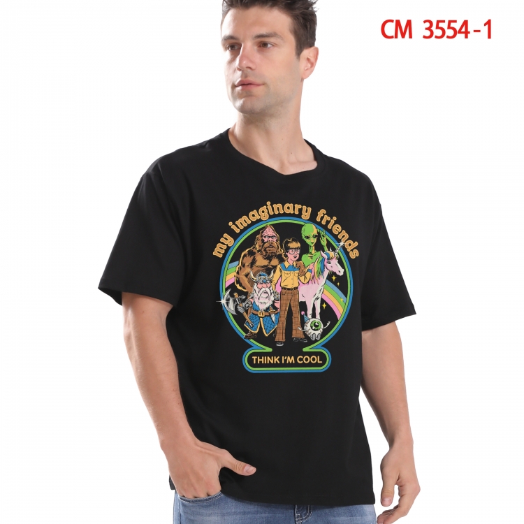 Evil illustration Printed short-sleeved cotton T-shirt from S to 4XL 3554-1