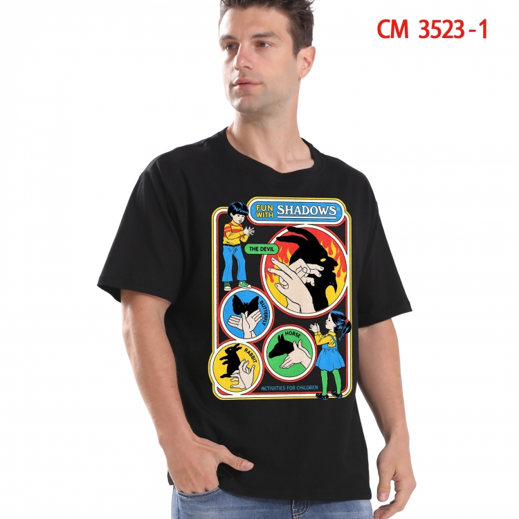 Evil illustration Printed short-sleeved cotton T-shirt from S to 4XL 3523-1