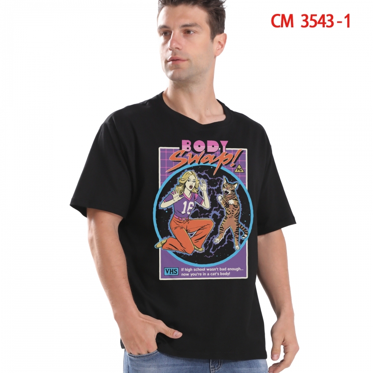 Evil illustration Printed short-sleeved cotton T-shirt from S to 4XL 3543-1