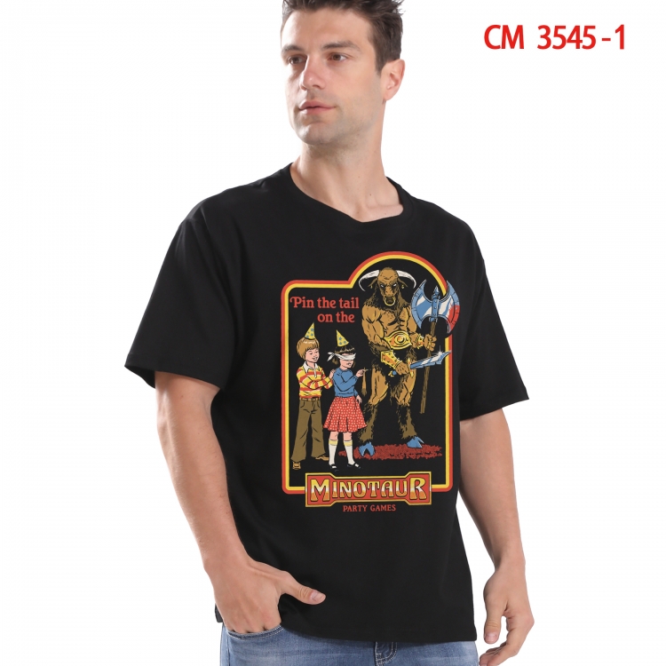 Evil illustration Printed short-sleeved cotton T-shirt from S to 4XL 3545-1