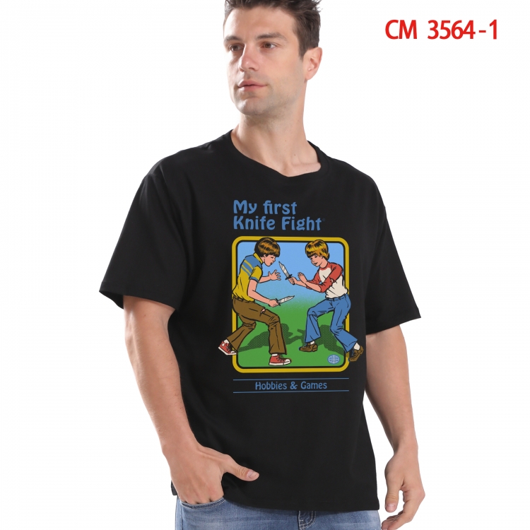 Evil illustration Printed short-sleeved cotton T-shirt from S to 4XL 3564-1