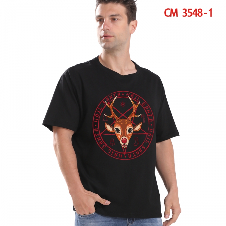 Evil illustration Printed short-sleeved cotton T-shirt from S to 4XL 3548-1