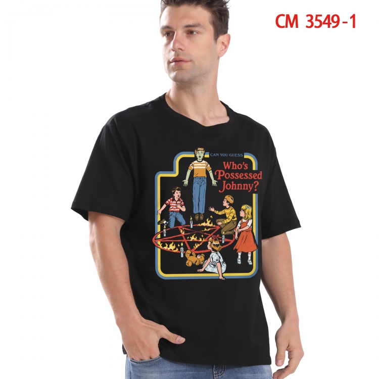 Evil illustration Printed short-sleeved cotton T-shirt from S to 4XL 3549-1
