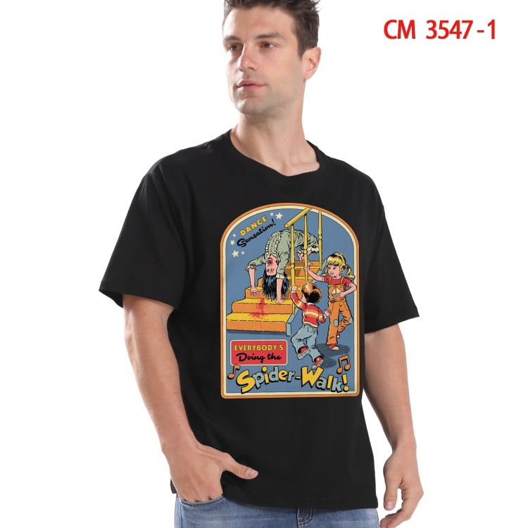 Evil illustration Printed short-sleeved cotton T-shirt from S to 4XL 3547-1