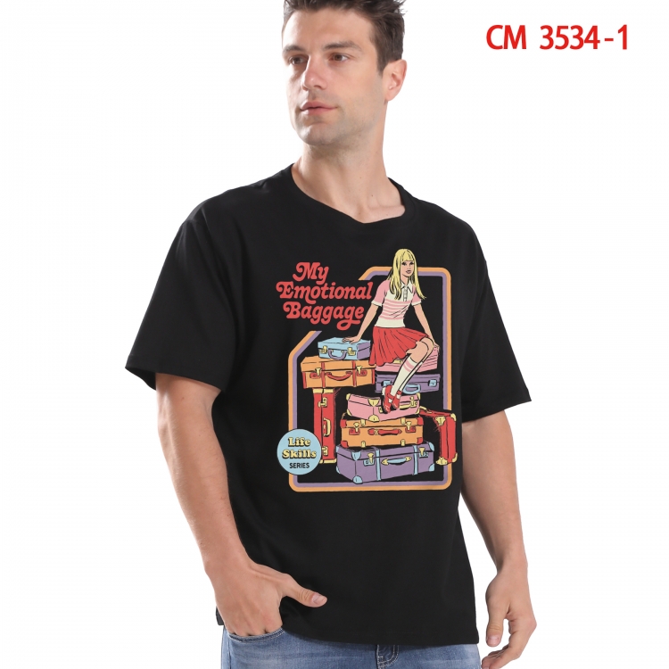Evil illustration Printed short-sleeved cotton T-shirt from S to 4XL 3534-1