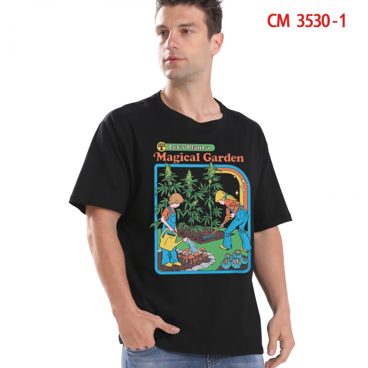 Evil illustration Printed short-sleeved cotton T-shirt from S to 4XL 3530-1