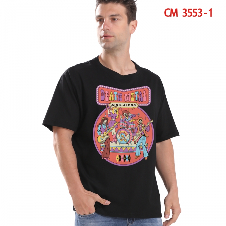 Evil illustration Printed short-sleeved cotton T-shirt from S to 4XL 3553-1
