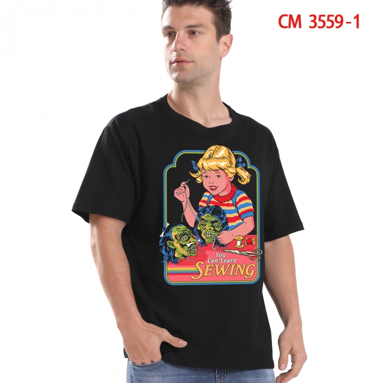 Evil illustration Printed short-sleeved cotton T-shirt from S to 4XL 3559-1