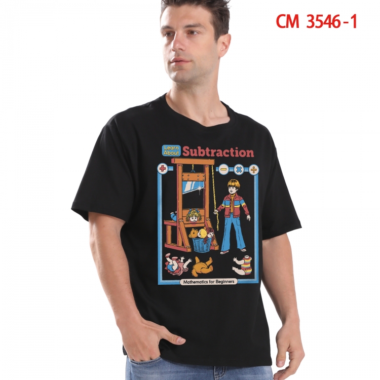 Evil illustration Printed short-sleeved cotton T-shirt from S to 4XL 3546-1