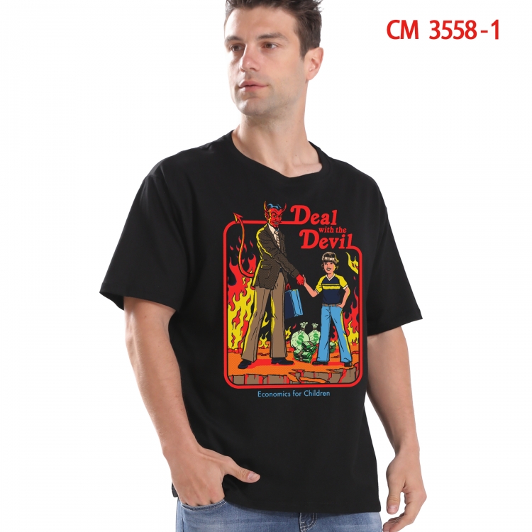 Evil illustration Printed short-sleeved cotton T-shirt from S to 4XL 3558-1