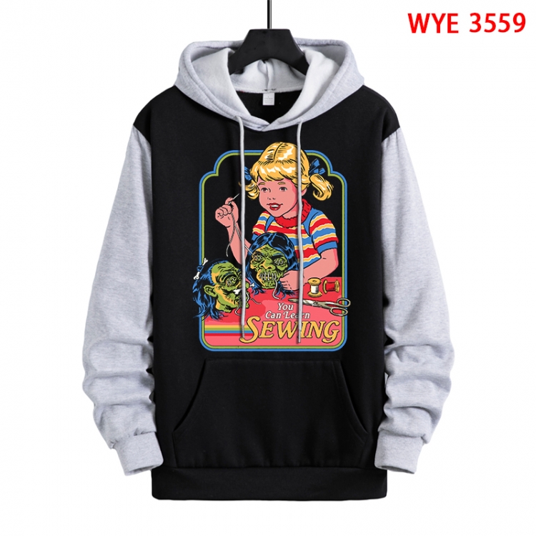 Evil illustration Direct spray process pure cotton patch pocket sweater from XS to 4XL  WYE-3559