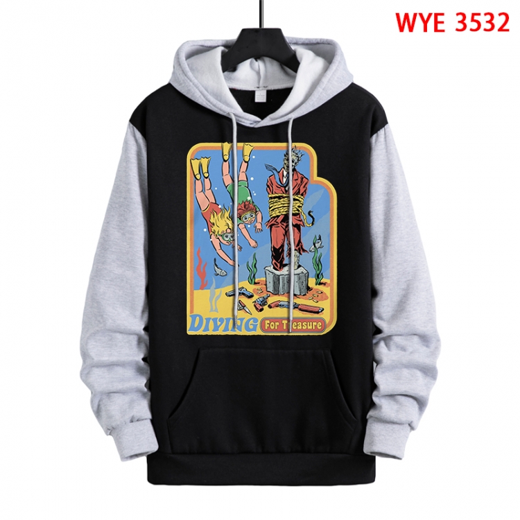 Evil illustration Direct spray process pure cotton patch pocket sweater from XS to 4XL  WYE-3532