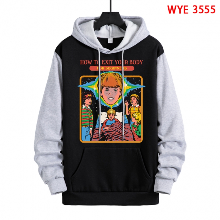 Evil illustration Direct spray process pure cotton patch pocket sweater from XS to 4XL  WYE-3555