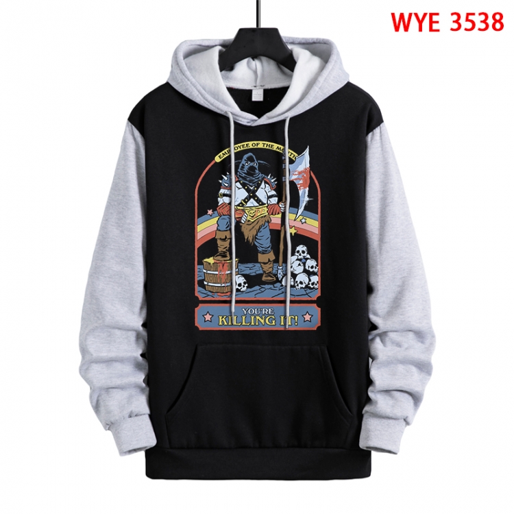 Evil illustration Direct spray process pure cotton patch pocket sweater from XS to 4XL  WYE-3538