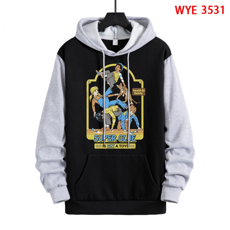 Evil illustration Direct spray process pure cotton patch pocket sweater from XS to 4XL  WYE-3531
