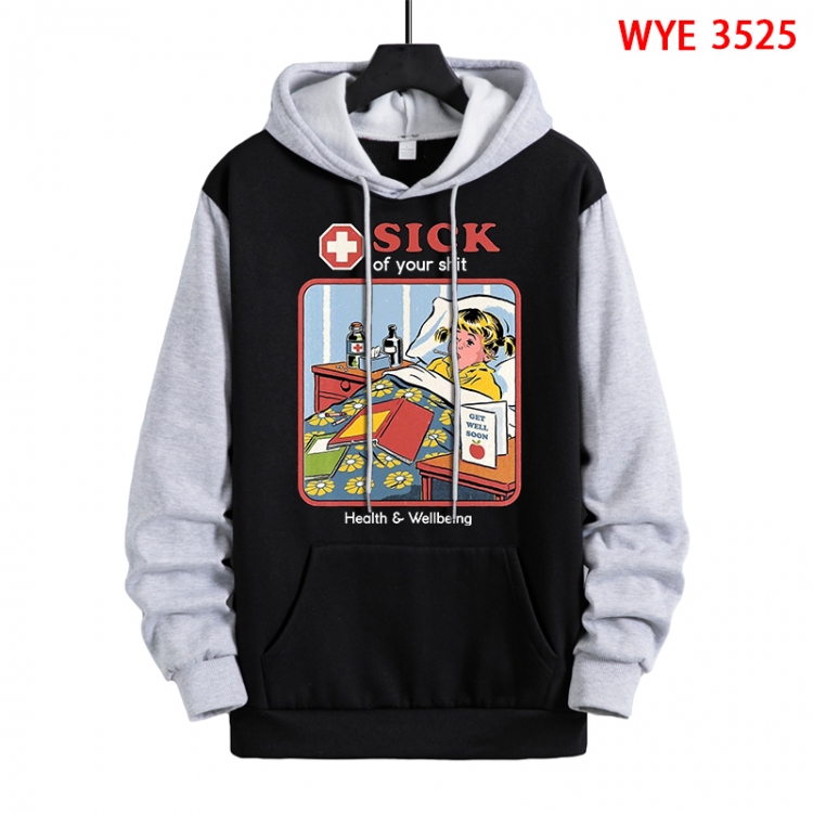 Evil illustration Direct spray process pure cotton patch pocket sweater from XS to 4XL  WYE-3525