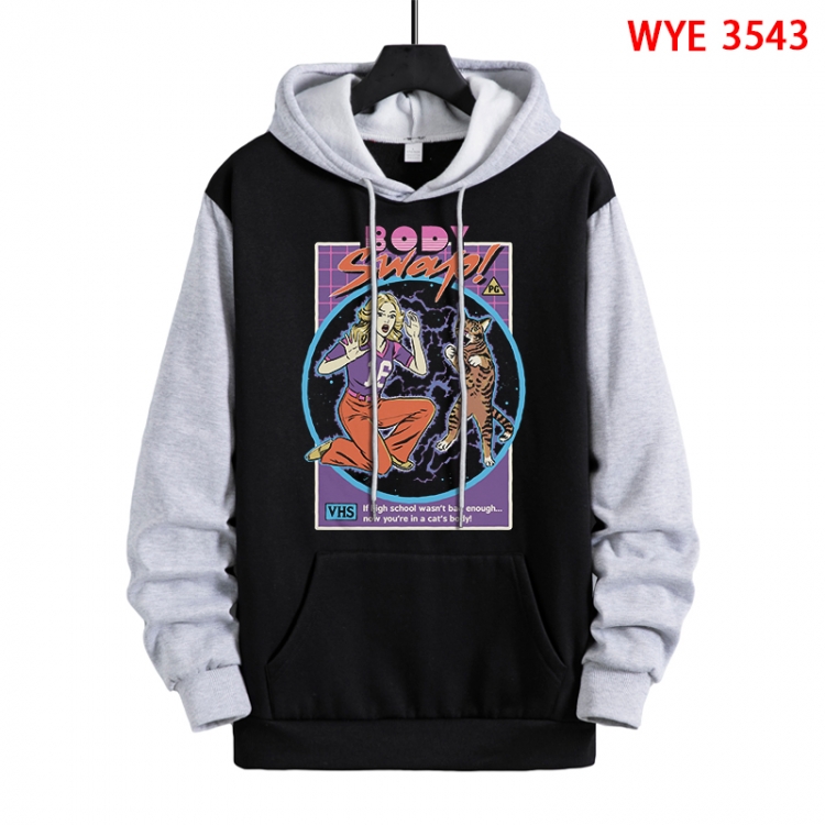 Evil illustration Direct spray process pure cotton patch pocket sweater from XS to 4XL  WYE-3543