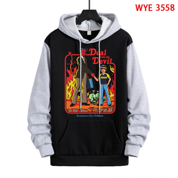Evil illustration Direct spray process pure cotton patch pocket sweater from XS to 4XL  WYE-3558