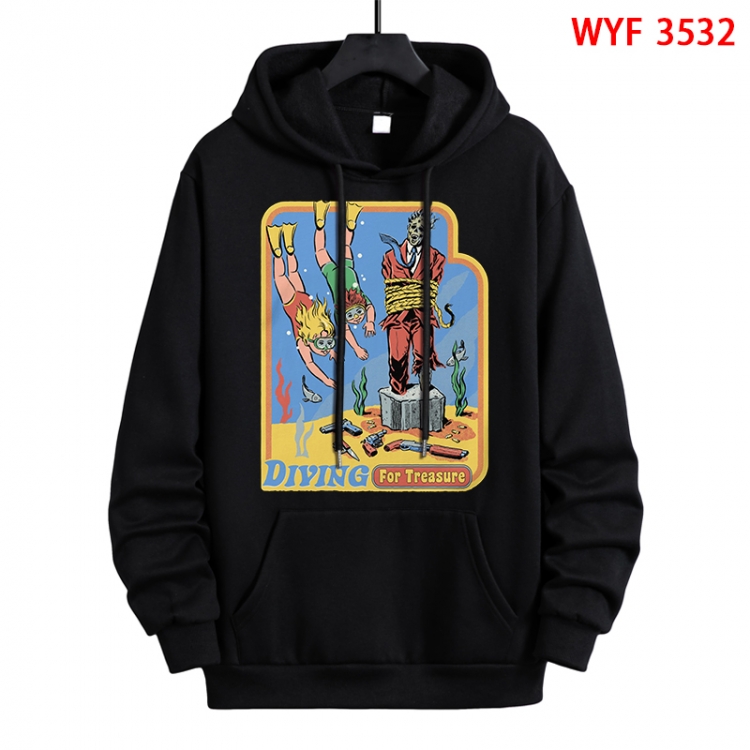 Evil illustration Direct spray process pure cotton patch pocket sweater from XS to 4XL WYF-3532