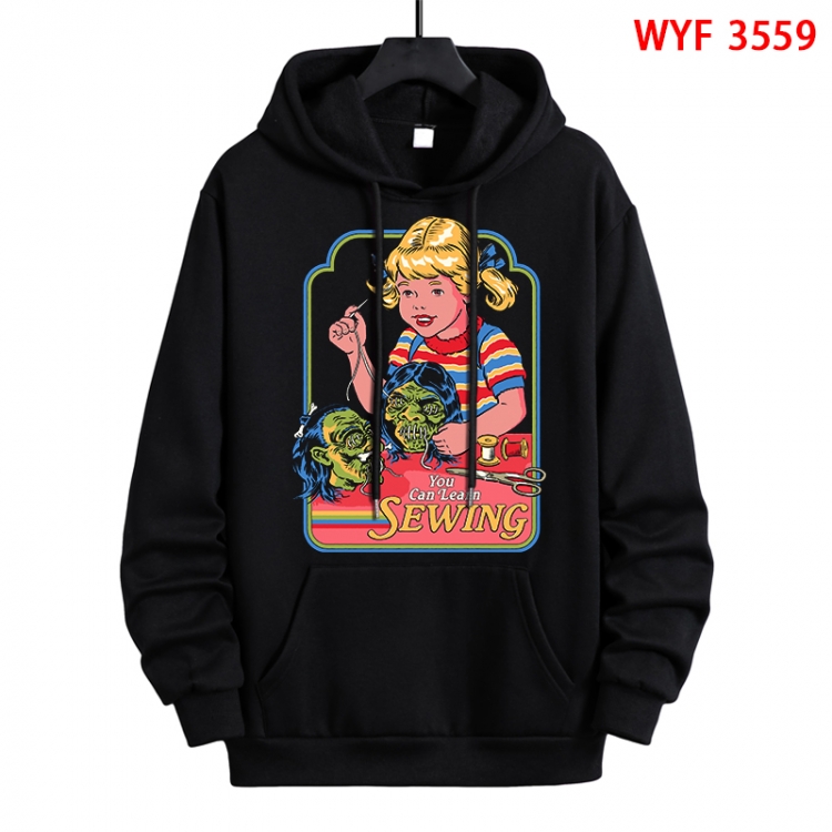 Evil illustration Direct spray process pure cotton patch pocket sweater from XS to 4XL WYF-3559