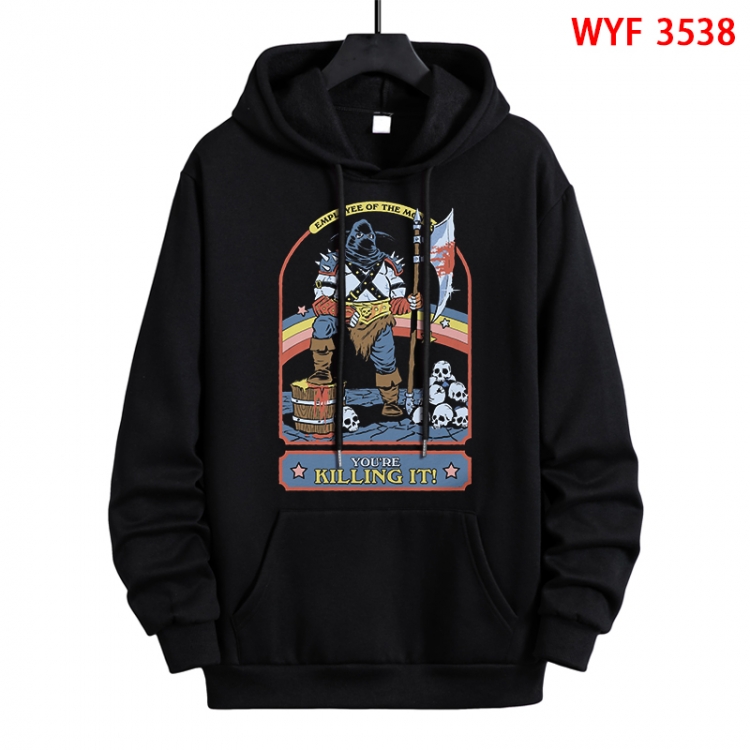 Evil illustration Direct spray process pure cotton patch pocket sweater from XS to 4XL WYF-3538