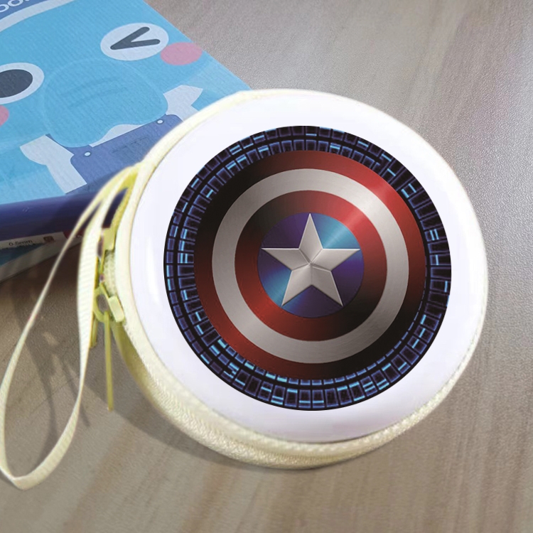 Captain America  Animation peripheral Tinning zipper zero wallet key bag