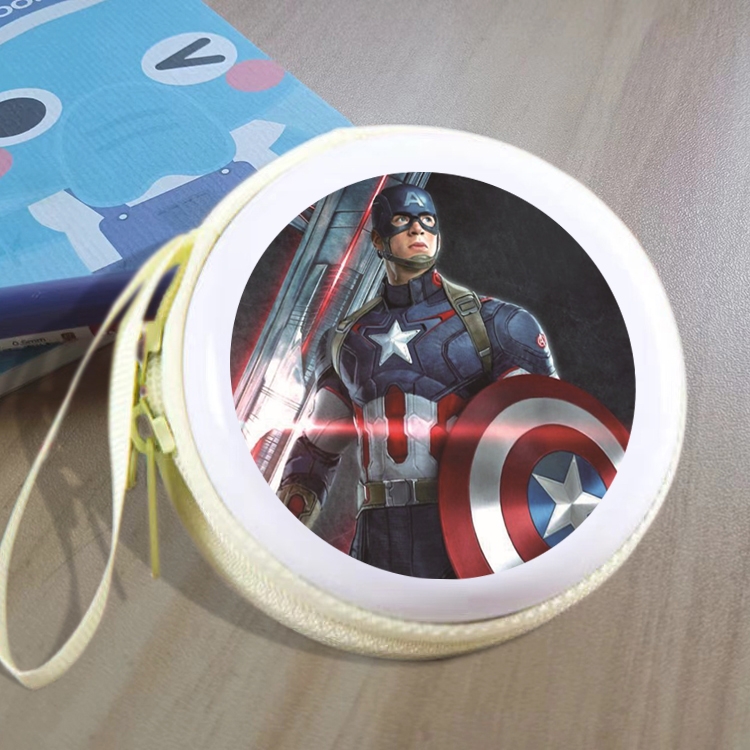 Captain America  Animation peripheral Tinning zipper zero wallet key bag